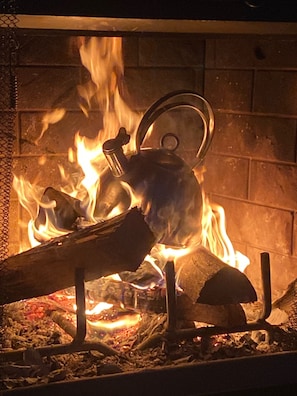 The fire is so delightful… Don’t forget fixings for s’mores!