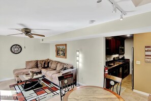 Couch and Kitchen