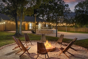 Fenced Backyard | Outdoor Entertainment Area | Fire Pit w/ Seating