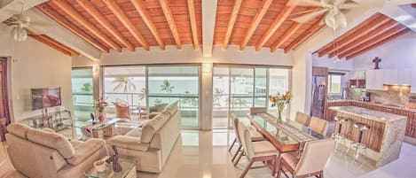 Living room with views of the bay