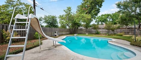 POOL WITH SLIDE AND DIVING BOARD