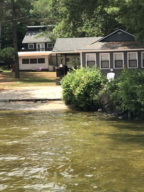 View of the sun porch from the water