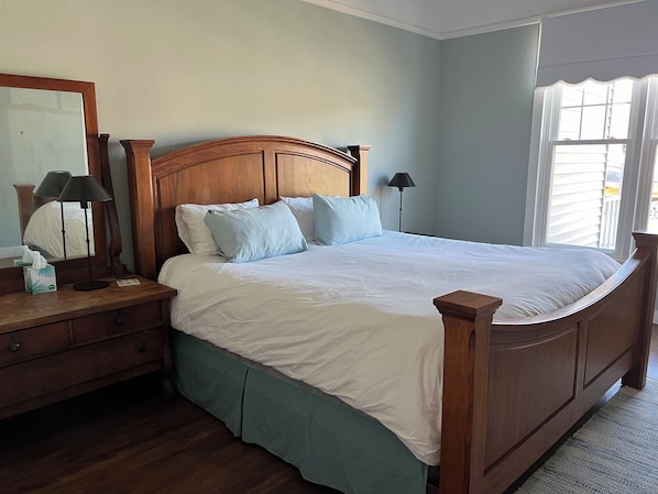 Comfy king bed in private bedroom with large closet