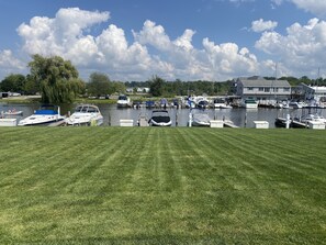 View from the patio, facing the river. 