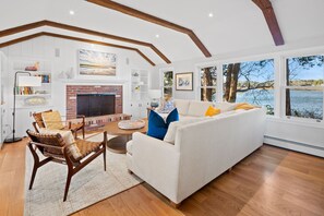 Living room with water views