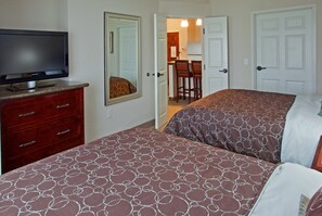 Drift to sleep in a comfortable bed after a wonderful day outside.