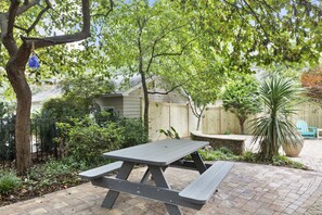 Beautiful picnic table outside.