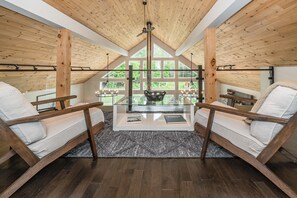 Upper loft lounge - a view from above. 