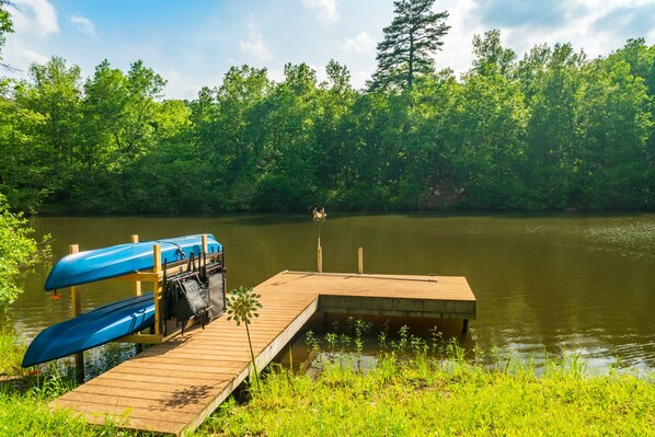 Kayaks and Life Jackets provided on Boat Dock