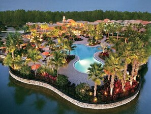 Aerial view of main pool. 