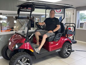 Enjoy our Yamaha Quiet Tech Golf Cart during your Amelia Adventure