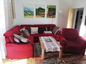 Bettcouch im Wohnzimmer