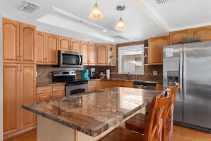 Granite counters with custom cabinets