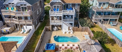 NH274: Queen Anne's Retreat | Aerial View -Backyard Oasis, private pool, hot tub