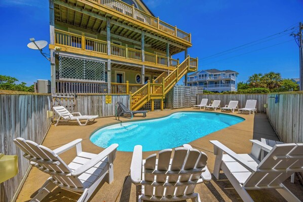 Surf or Sound Realty - 1027 - The Kinnakeet Retreat - Pool Area -2