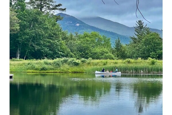 Mountain View off our Private Dock abutted  to pond ( View Is Breath Taking)