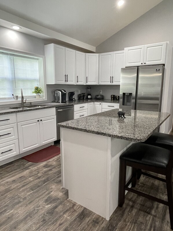 Kitchen island with seating for 2