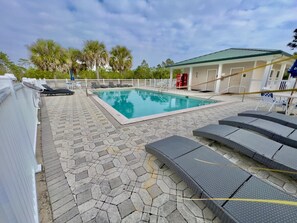 Condo pool with restrooms