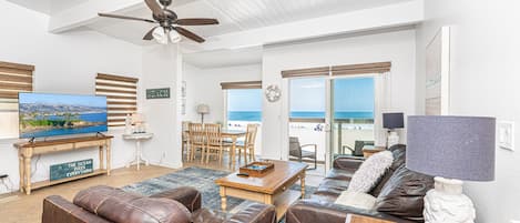 An upstairs retreat overlooking the Pacific.