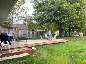 Large deck in the backyard