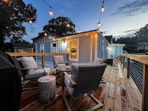 The back deck comes alive at night. Perfect lighting to make some memories.