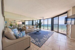 Gulf front living room.