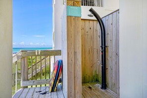 Outdoor shower for you after a day at the beach
