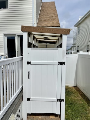 Enclosed outside shower