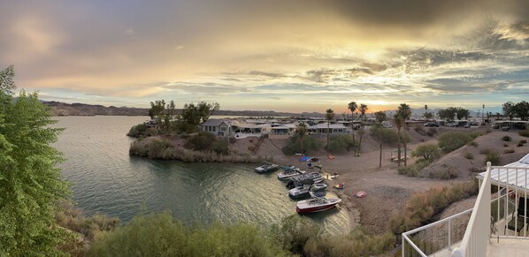 Lakeside view from second floor deck.