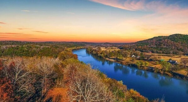 White River: the trout fishing capital of the lower 48.  Shipps Landing on left.