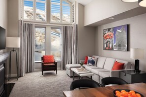 Spacious living room (unit and view assigned at check-in)..