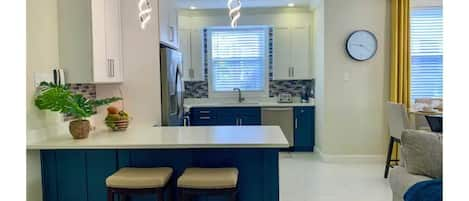 Kitchen with stainless steel appliances 