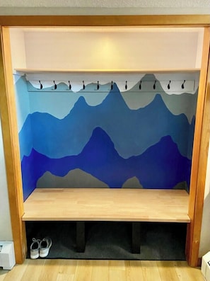 Custom made closet for all those winter coats, gloves and boots!