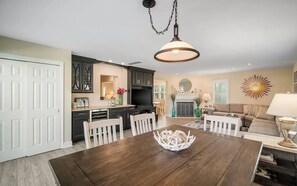 Living room with full wet bar.