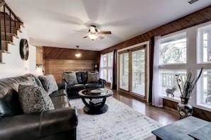 Living room opening to main deck.. view from living room..