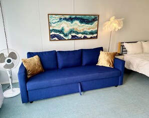 Large sofa converts into a bed