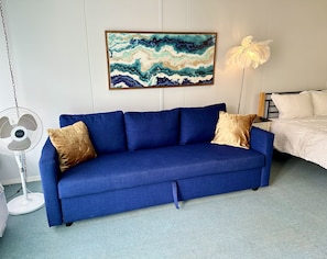 Large sofa converts into a bed