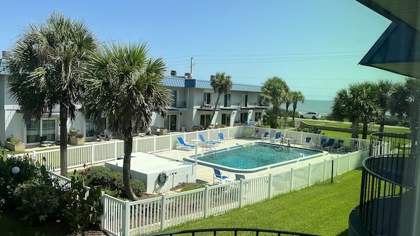 Ocean / pool view from Primary bedroom