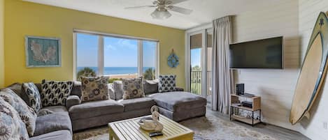 Gorgeous Oceanfront Views from this Beautifully Furnished Living Space with a Sectional - 1637/1638 Sea Dunes