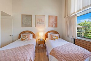 Get a restful night's sleep on the comfortable twin beds.