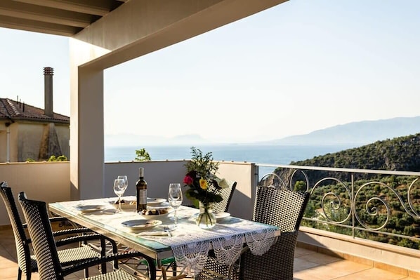 Balcony blues with an ocean view