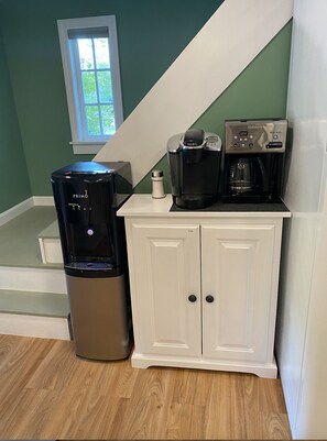 Coffee station with multiple hot water options