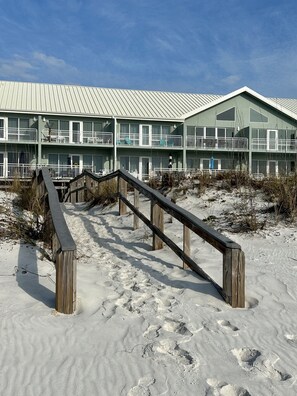 View of condo from the beach