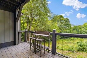 Back porch with outdoor bar seating