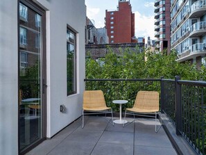 Balcony with outdoor seating to take in the view and relax