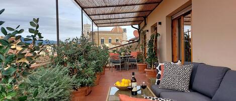 Expansive terrace with views of the Duomo