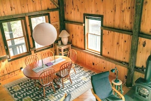 Looking down from the loft, we love this view!