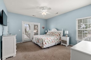 Bedroom 1 with king size bed and full bathroom. There is also a sleeper chair.