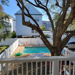 Pool view off Bedroom 1 deck