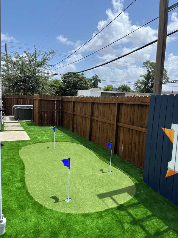 Astro turf with putting green